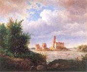 Wojciech Gerson Castle ruins in Trakai near Vilnius. oil on canvas